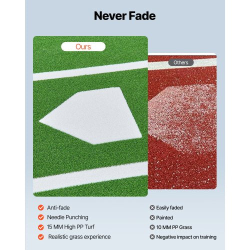 366x183cm Baseball Mat Softball Mat Outdoor Training Green | EU