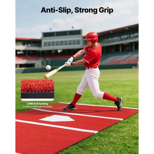 366x183cm Baseball Mat Softball Mat Outdoor Training Red | EU