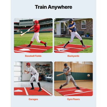 366x183cm Baseball Mat Softball Mat Outdoor Training Red | EU