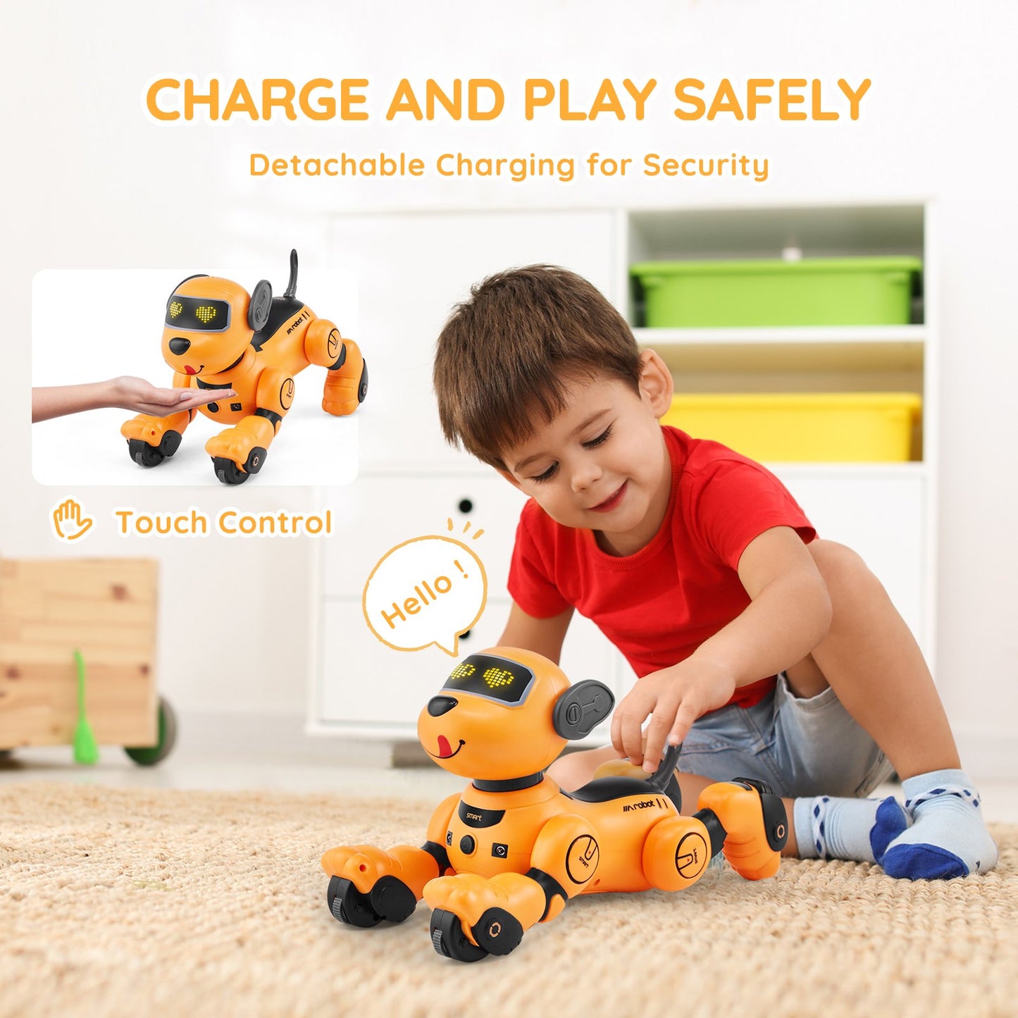 RC Robot Hundleksak Pratar Dansande Touch & Voice Fjärrkontroll Programmerbar