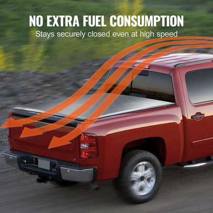Truck Bed Cover, Roll Up Truck Bed Tonneau Cover, kompatibel med 2019-2024 Chevy Silverado GMC Sierra 1500 (INTE FIT 19-24 Classic) säng, för 5,8 x 5,3 fot säng, mjuk PVC, Roll Up Tonneau Cover