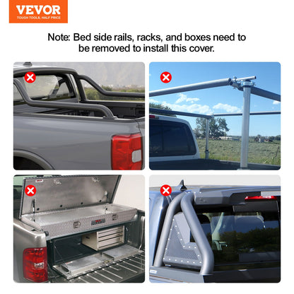 Truck Bed Cover, Roll Up Truck Bed Tonneau Cover, kompatibel med 2019-2024 Chevy Silverado GMC Sierra 1500 (INTE FIT 19-24 Classic) säng, för 5,8 x 5,3 fot säng, mjuk PVC, Roll Up Tonneau Cover