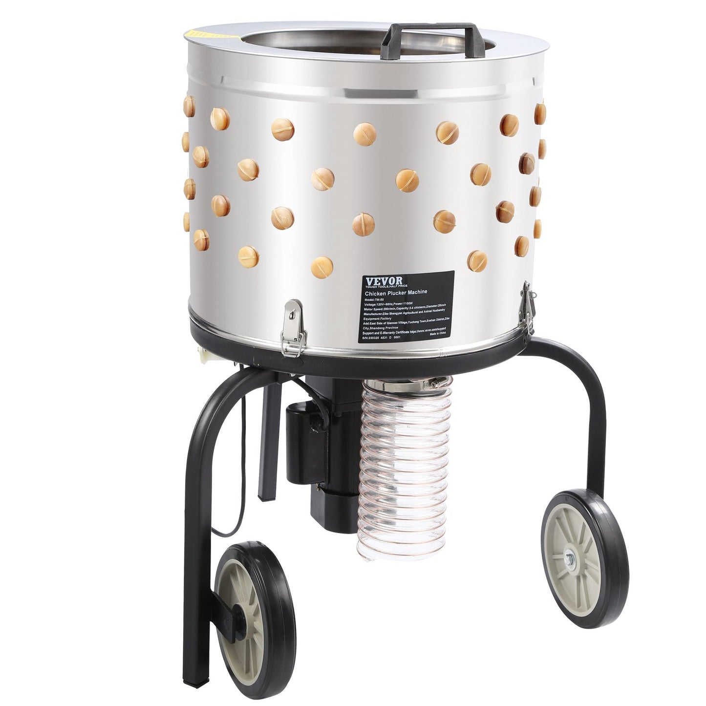 Chicken Plucker Machine Feather Plucker Stainless Steel Drum 280RPM Motor