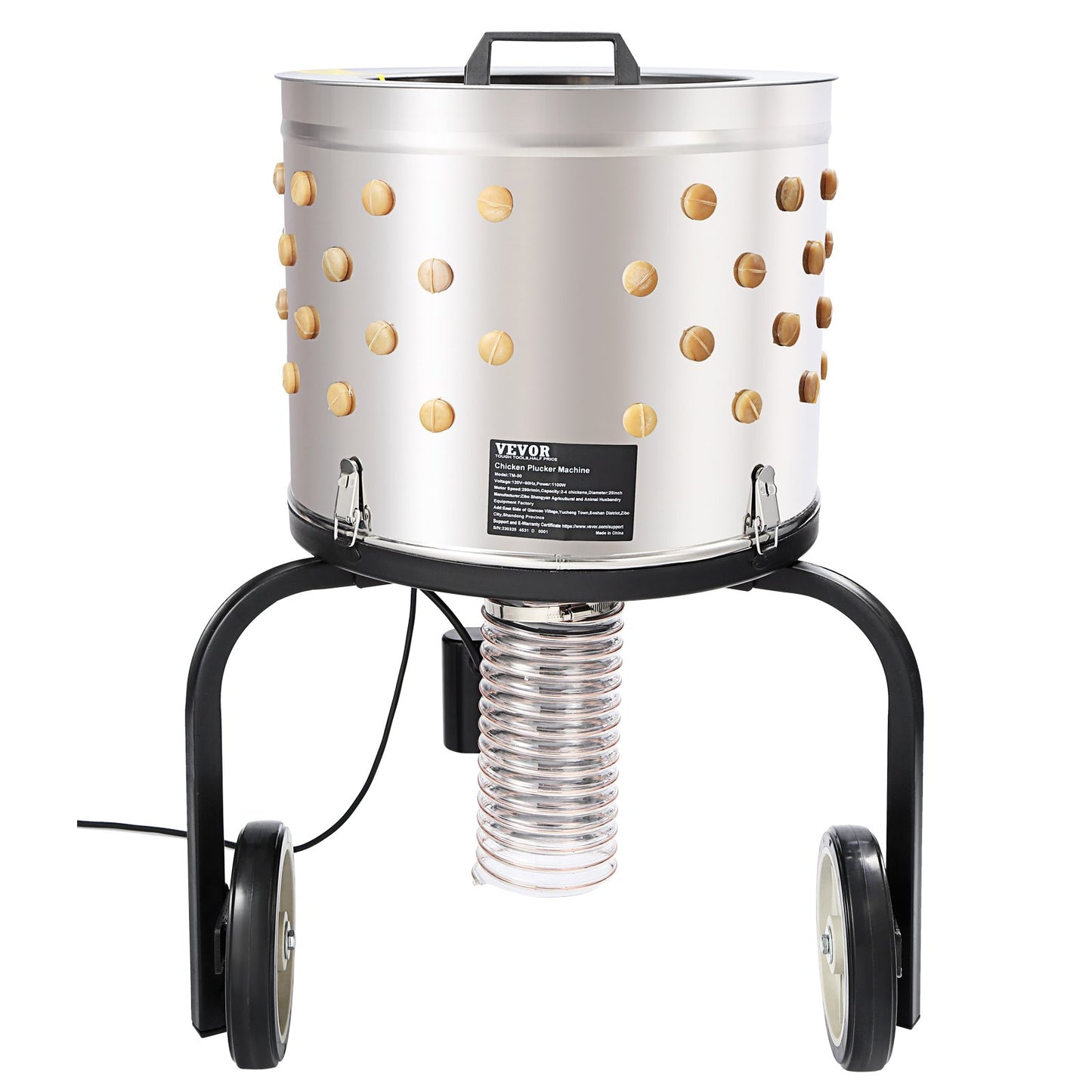 Chicken Plucker Machine Feather Plucker Stainless Steel Drum 280RPM Motor