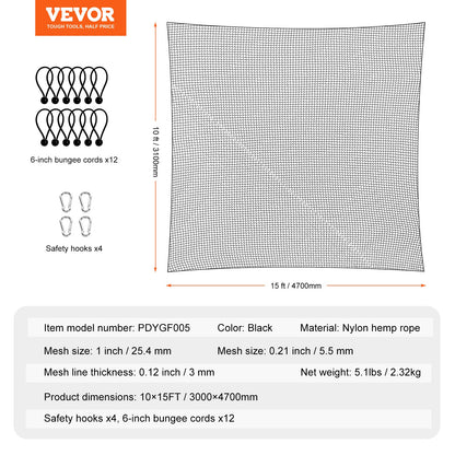 Golf Net, 3048 x 4572mm Golf Training Net, Indoor Hitting Net for Golf, Baseball, Hockey, Soccer, Heavy Duty Nylon DIY Ball Net, Sports Net for Backyard Driving Practice Swing (Net Only)