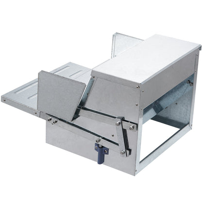 Automatic Chicken Feeder, 25 lbs Capacity Feeds 10 Chicks Up to 11 Days, Galvanized Steel Poultry Feeder