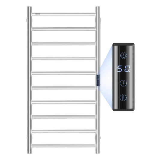 10 Bars Handdukstorkare Väggmonterad Handdukshylla Badrum Silver