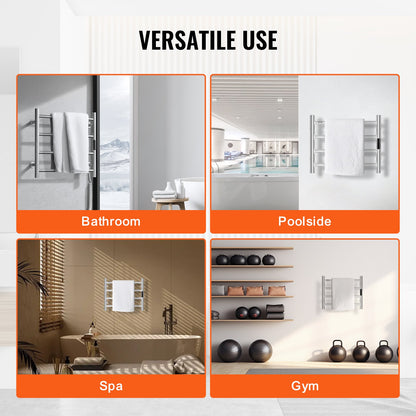 4-bar towel rail Wall-mounted towel rack for bathroom in silver