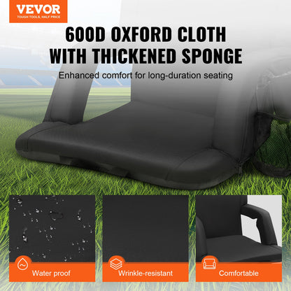 Double Heated Backrest Stadium Seat Portable Reclining Bleacher Chair