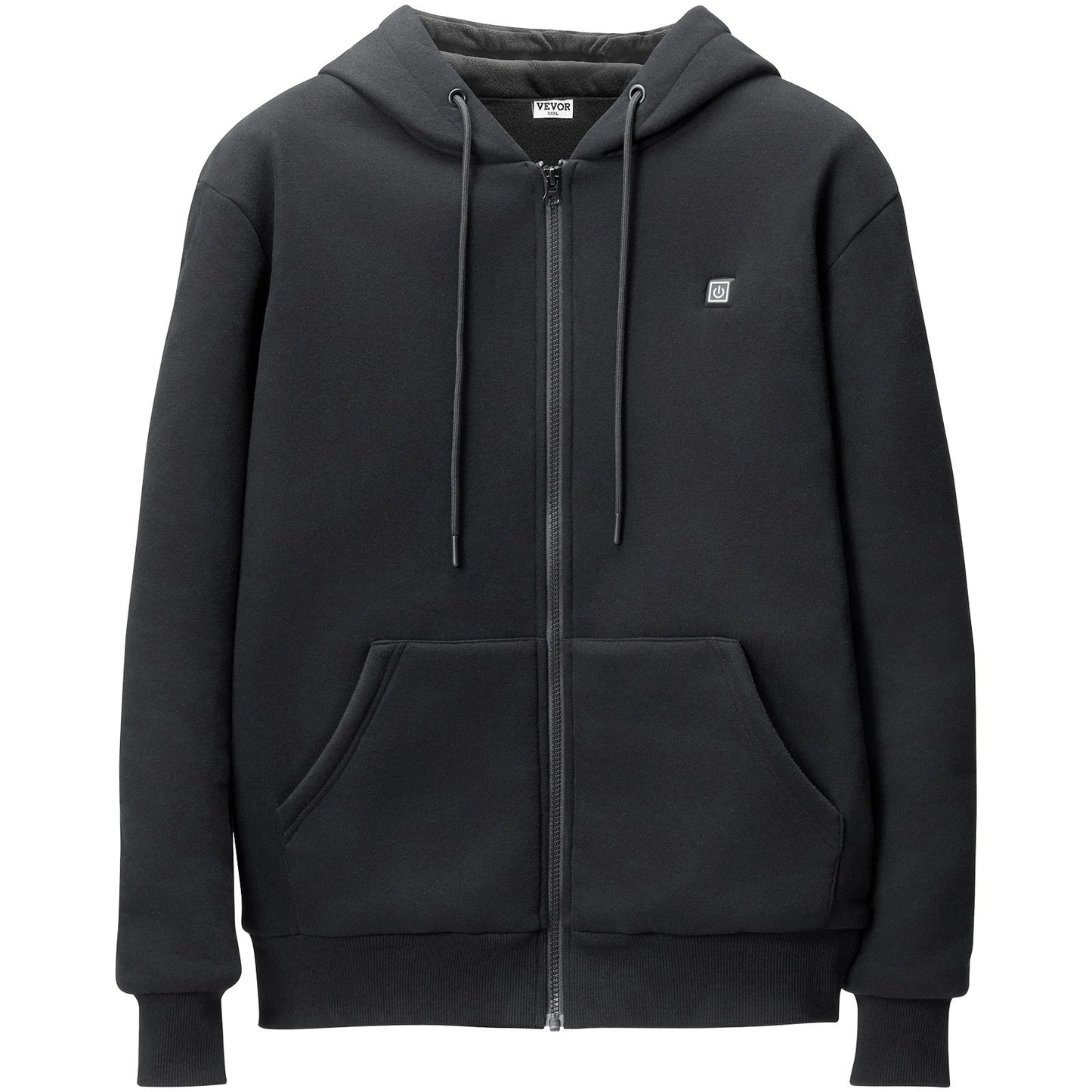 Heated Hoodie Sweatshirt Zip Up Unisex with Battery for Men and Women S Black
