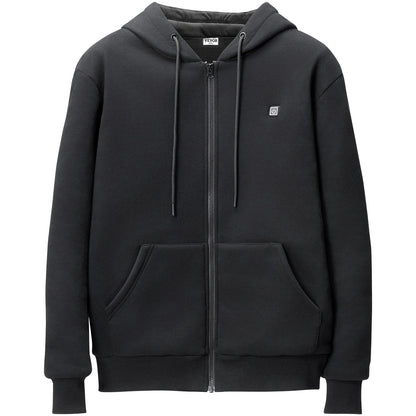 Heated Hoodie Sweatshirt Zip Up Unisex with Battery for Men and Women M Black