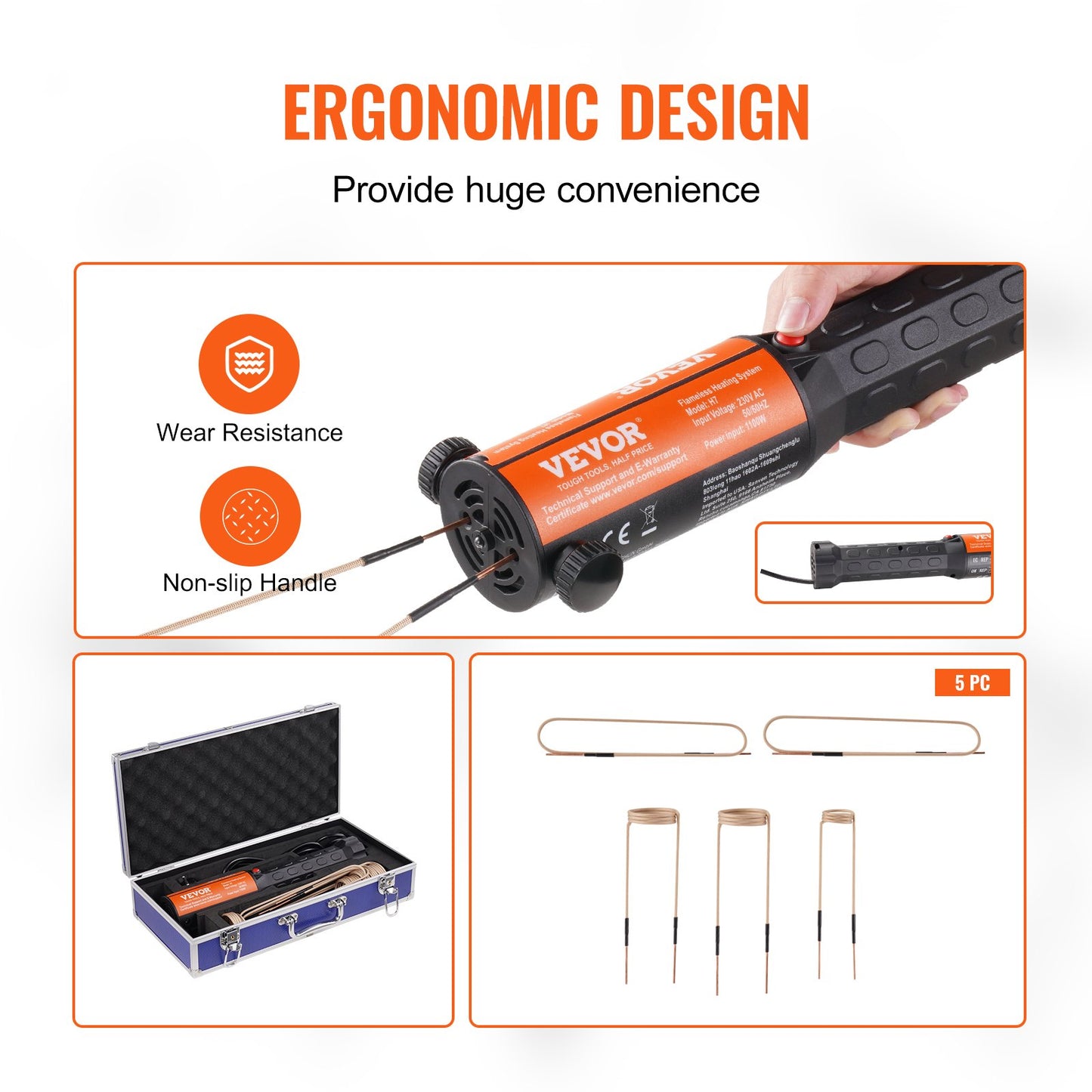 Magnetisk induktionsvärmare Handhållen induktionsvärmare 1KW för borttagning av bultar