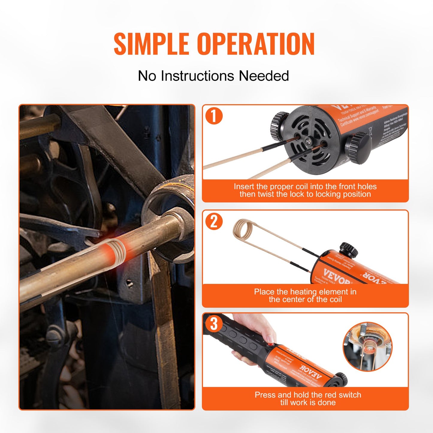 Magnetisk induktionsvärmare Handhållen induktionsvärmare 1KW för borttagning av bultar