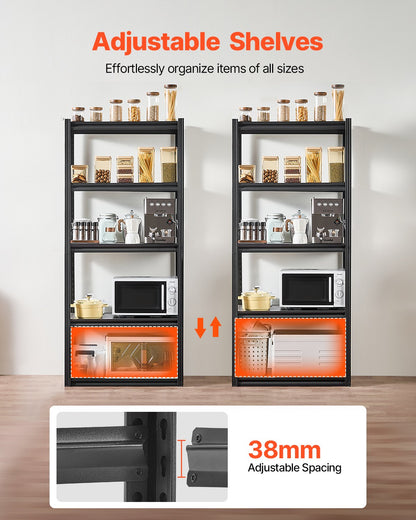 Förvaringshyllor 18" D x 32" B x 72" H 5-vånings Garage Förvaringshyllor