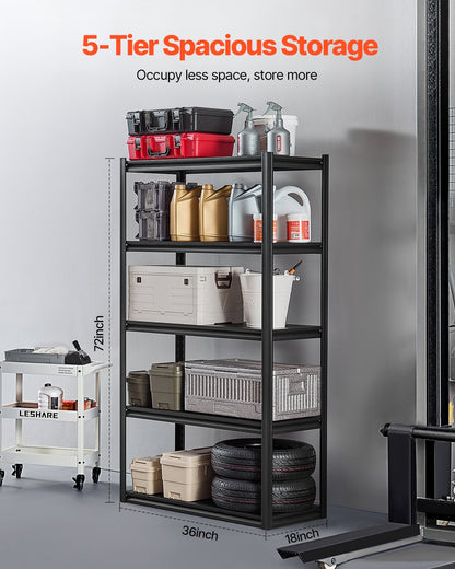 Storage Shelves 18" D x 40" W x 72" H 5-Tier Garage Storage Shelves