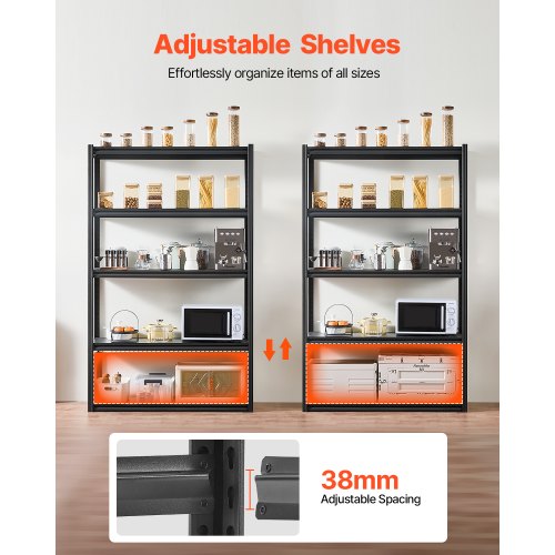 Förvaringshyllor 18" D x 48" B x 78" H 5-vånings Garage Förvaringshyllor