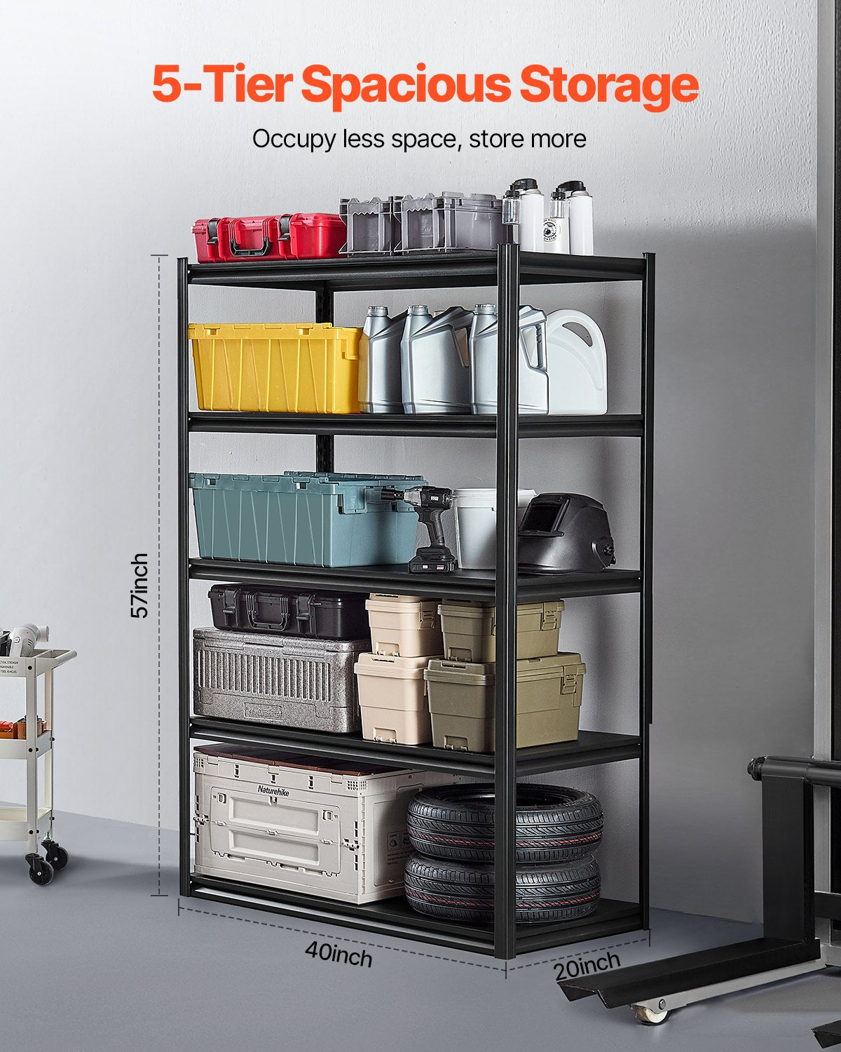 Storage Shelves 24" D x 48" W x 72" H 5-Tier Garage Storage Shelves