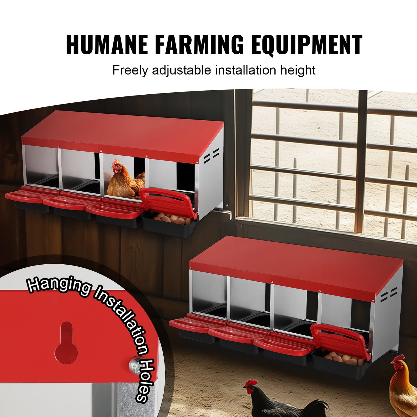 4-facks kycklingbolåda metalllåda med lutande boboxar