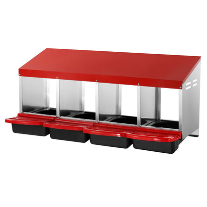 4-facks kycklingbolåda metalllåda med lutande boboxar