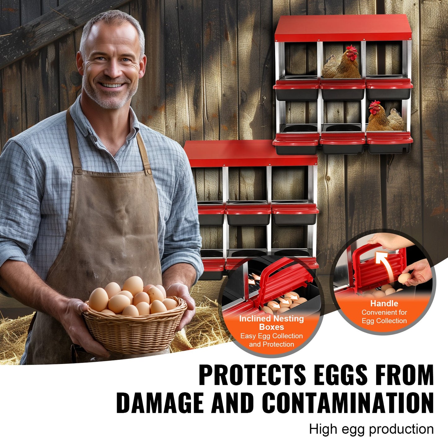 6-facks kycklingbobox Mentalbox med lutande boboxar