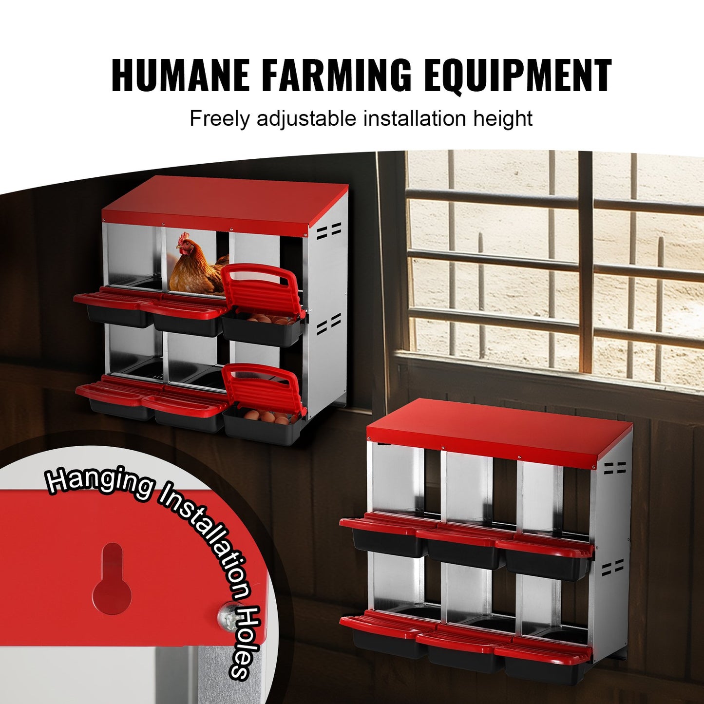 6-facks kycklingbobox Mentalbox med lutande boboxar