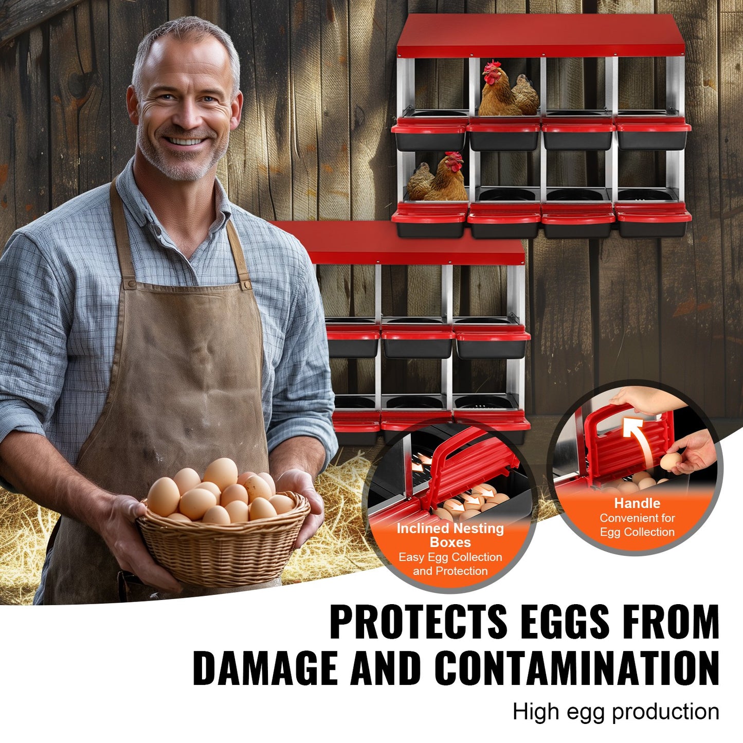 8-fack kycklingbolåda metalllåda med lutande bolådor