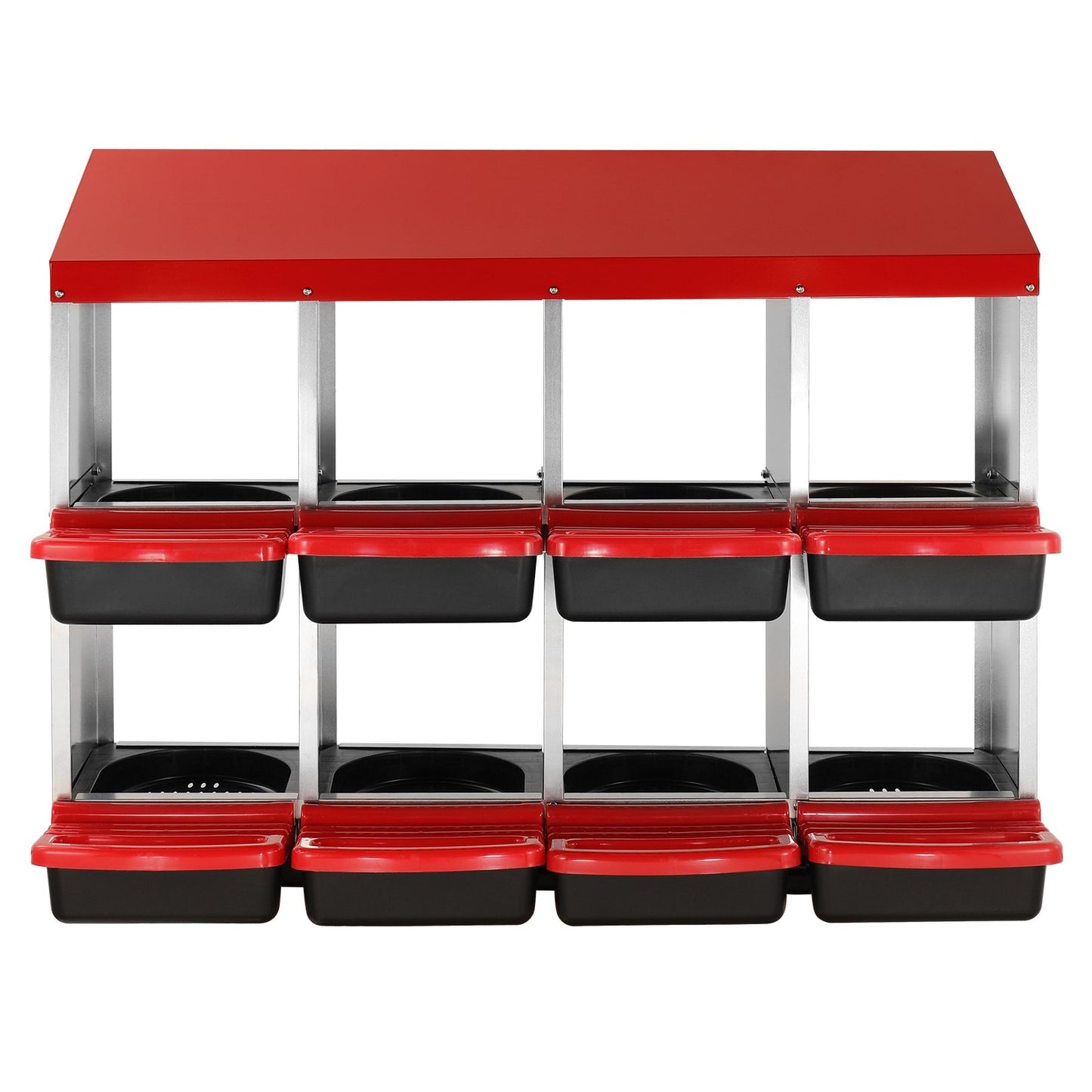 8-fack kycklingbolåda metalllåda med lutande bolådor