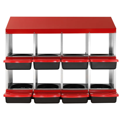 8-fack kycklingbolåda metalllåda med lutande bolådor