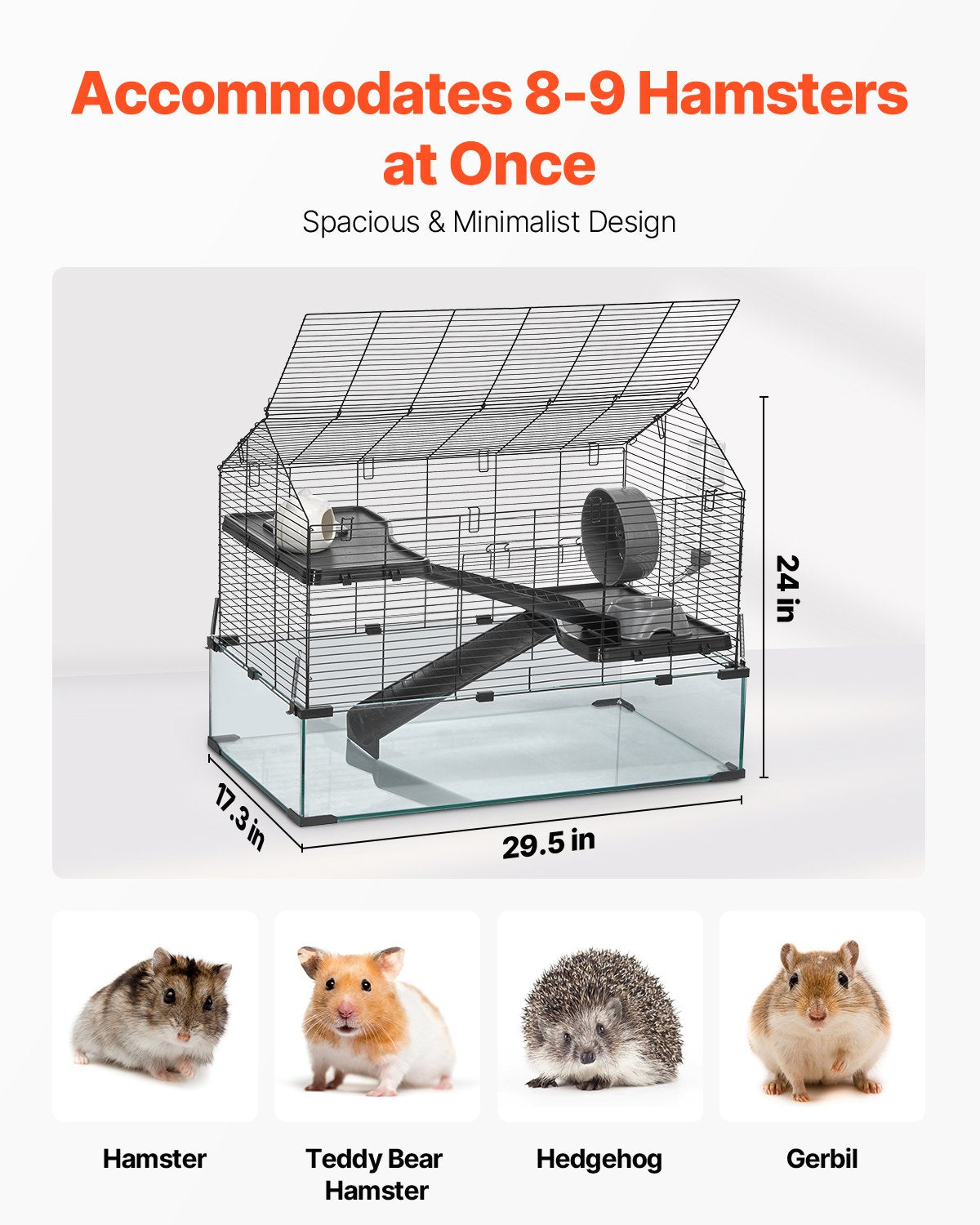 Wire Hamster Cage Habitat 29.5in Small Animal House for Rodents