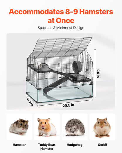 Wire Hamster Cage Habitat 29.5in Small Animal House for Rodents