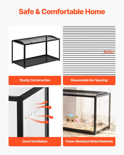 Hamsterbur Habitat 37,8 tum klar gnagare Gerbil-möss smådjurshus