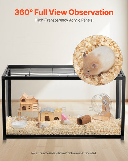 Hamsterbur Habitat 37,8 tum klar gnagare Gerbil-möss smådjurshus