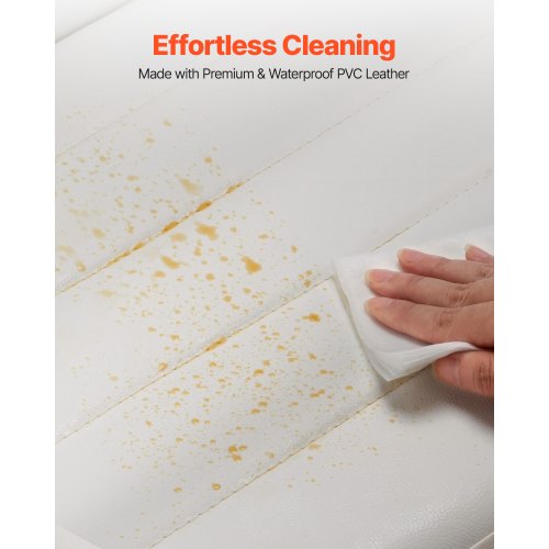 Moderna matsalstolar set om 4, klädda läderfåtöljer för matbord, platsbesparande köksbordsstol med tjocka kuddar och metallben, vit |  EU