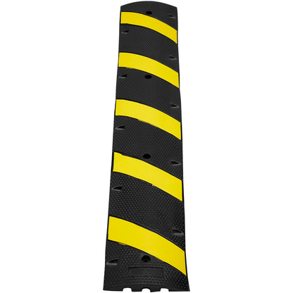 6 ft/72'' Gummihastighetspuckel, 2-kanals, 22000 lbs Lastkapacitet Heavy Duty Trafikfartbult, med högreflekterande gul remsa 4 expansionsskruvar och 1 borr, för asfaltbetonggrusvägar