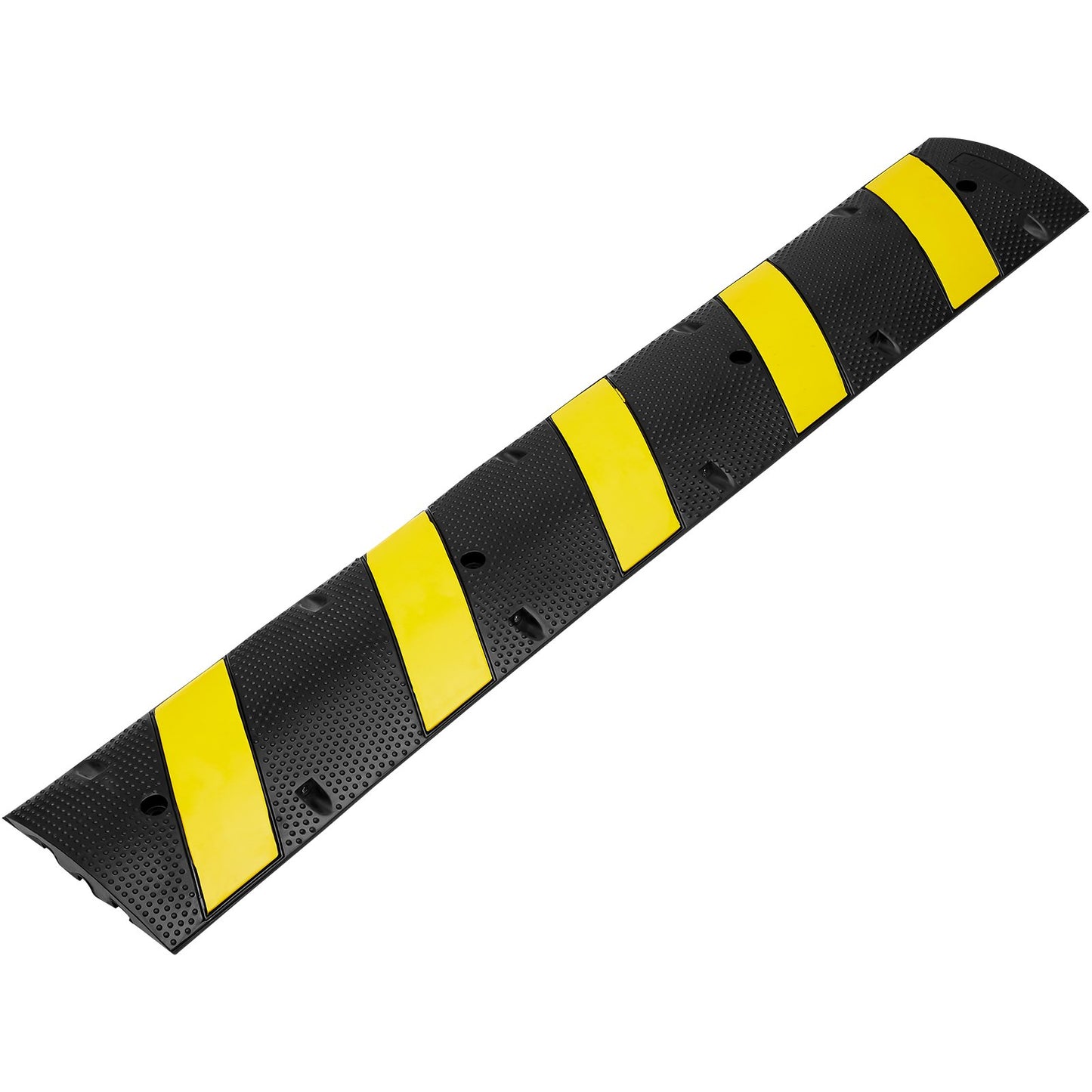 2PCs 6 ft/72'' Gummihastighetspuckel, 2-kanals, 22000 lbs Kapacitet Heavy Duty Trafikfartshinder, med högreflekterande gul remsa 8 expansionsskruvar och 1 borr, för asfaltbetonggrusvägar
