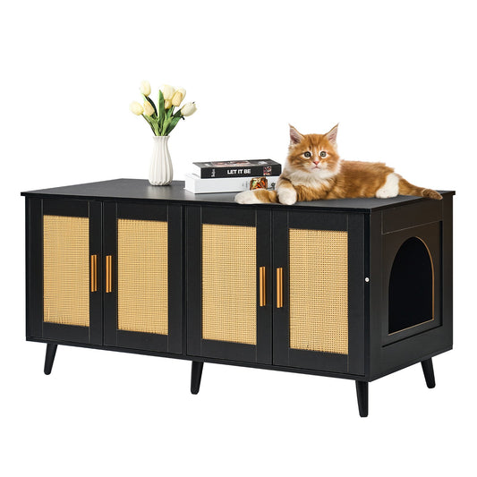 Cat kattskräp hölje Trä kattskräp Möbler gömd 2 rum svart