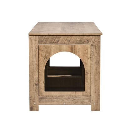 Cat litter box enclosure Wooden cat litter box Furniture hidden 2 rooms Greige