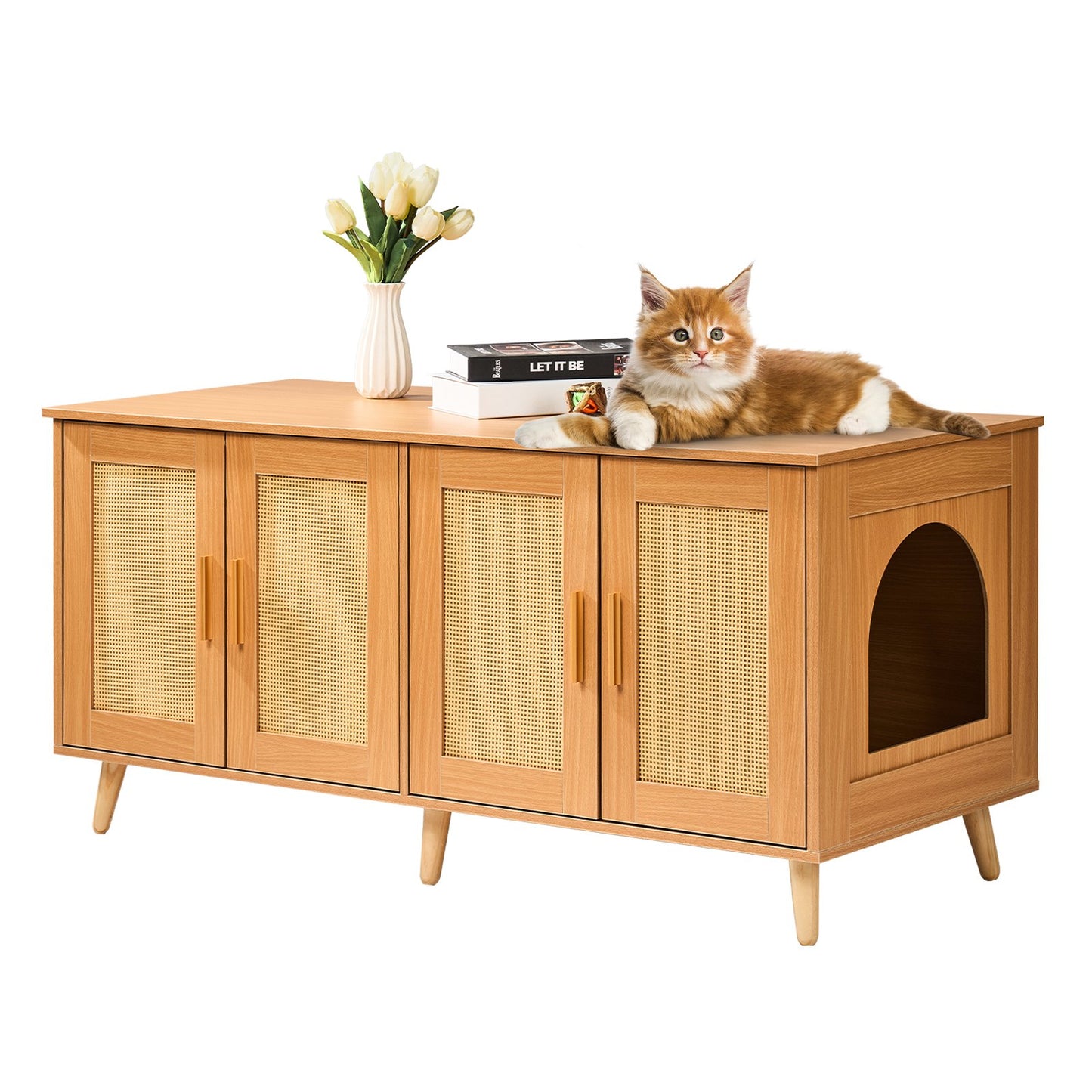 Katzentoilettengehäuse Holzstreumöbel versteckt für 2 Katzen