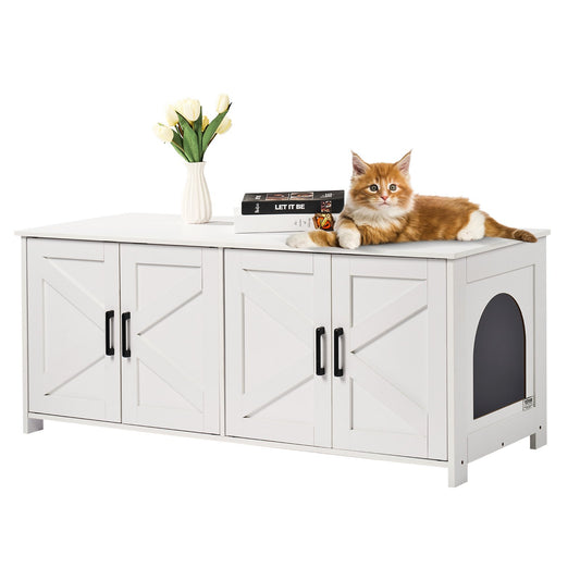 Cat kattskräp hölje Trä kattskräp Möbler gömd 2 rum Vit