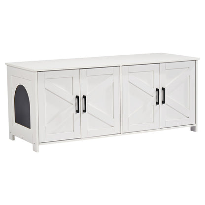 Katzentoilettengehäuse Holz Katzenstreu Möbel versteckt 2 Zimmer Weiß