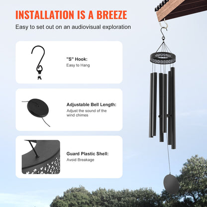 Outdoor Wind Chimes 1473mm Aluminum Memorial Deep Tone Wind Chimes