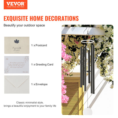 Wind Chimes för utomhus 1677 mm Aluminium Memorial Deep Tone Wind Chimes