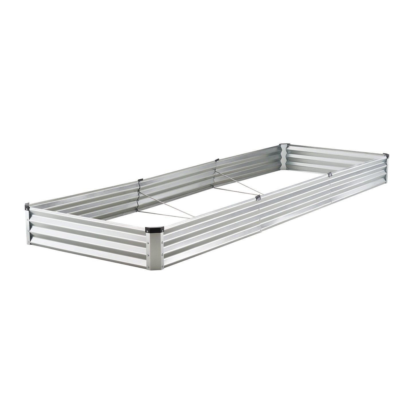 Metal Raised Garden Bed 12x4x1 ft Outdoor Galvanized Planter Box Silver