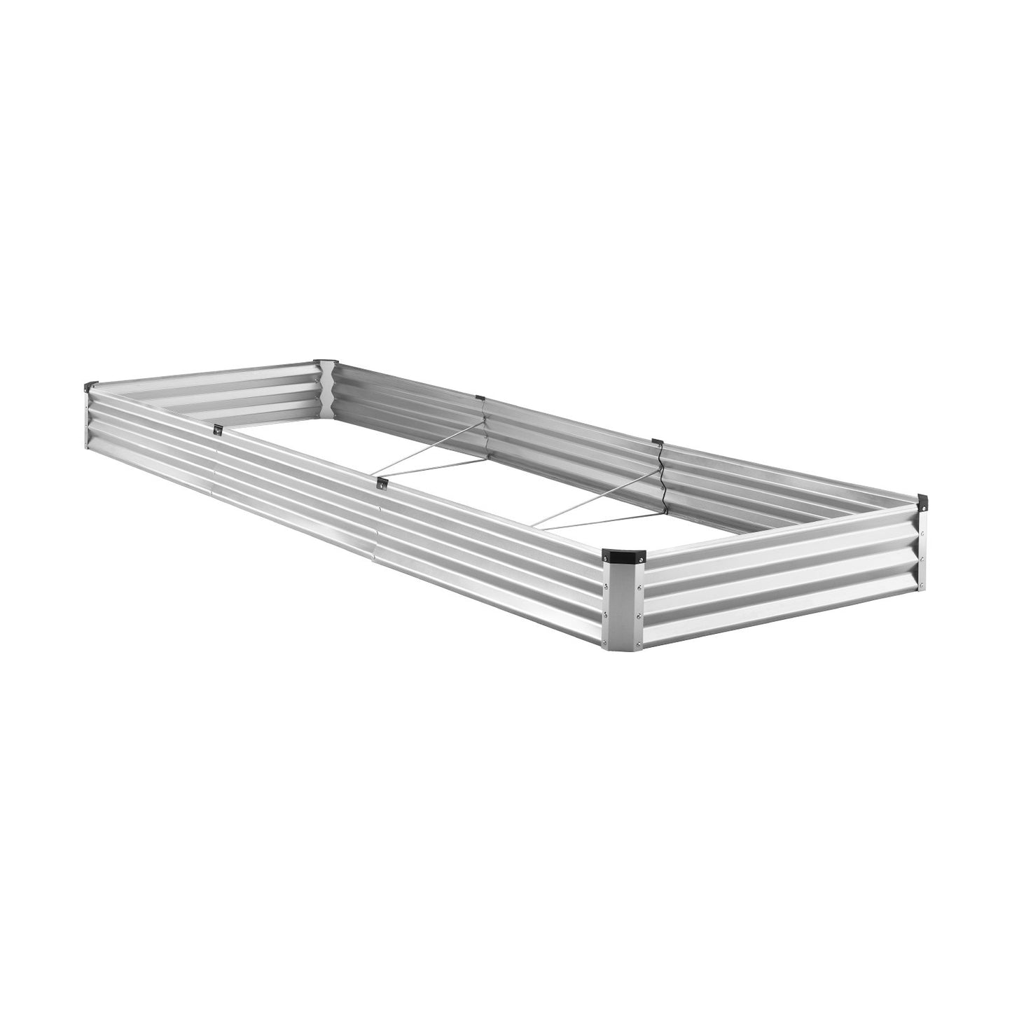 Metal Raised Garden Bed 12x4x1 ft Outdoor Galvanized Planter Box Silver