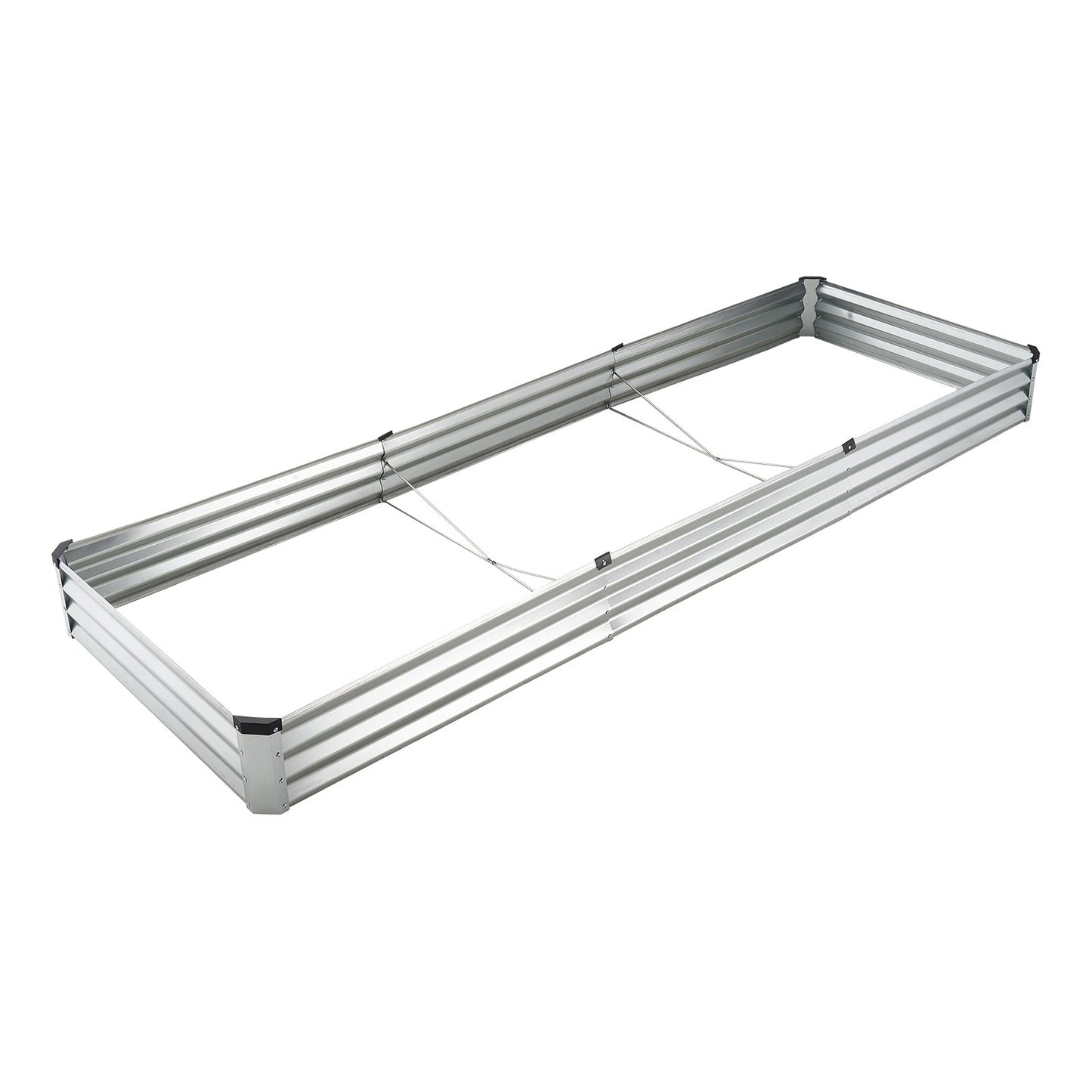 Metal Raised Garden Bed 12x4x1 ft Outdoor Galvanized Planter Box Silver