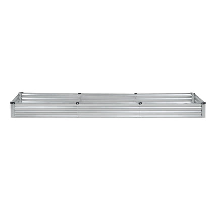 Metal Raised Garden Bed 12x4x1 ft Outdoor Galvanized Planter Box Silver