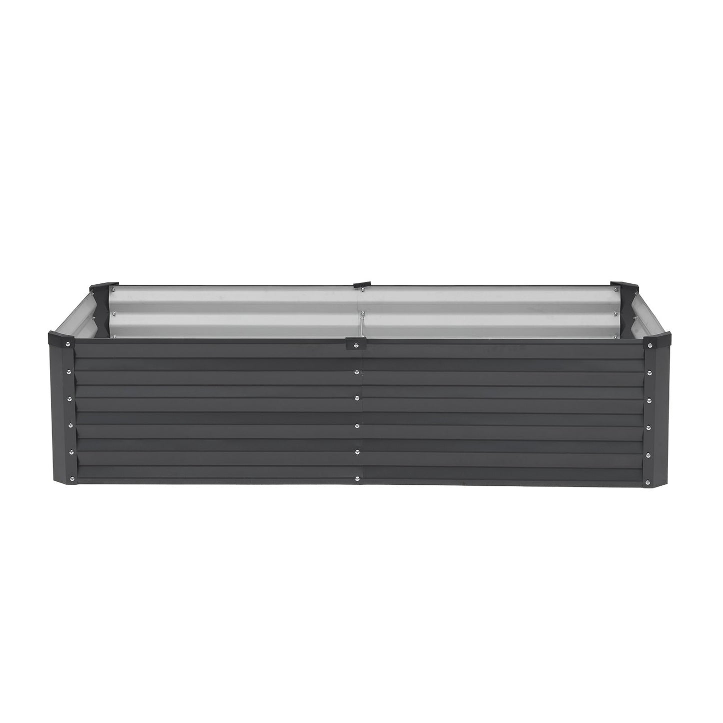 Metal Raised Garden Bed 6x3x1.5ft Outdoor Galvanized Planter Box Dark Grey