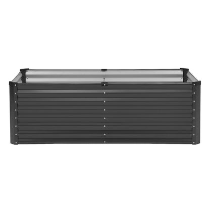 Metal Raised Garden Bed 6x3x2ft Outdoor Galvanized Planter Box Dark Grey