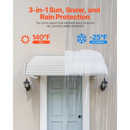 Window Awning Door Awning 48x42 in Aluminum Alloy Awnings for Front Doors