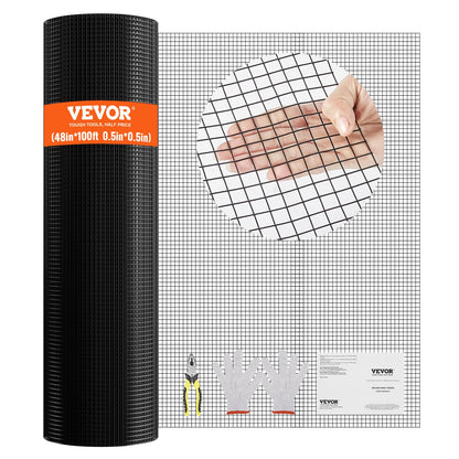 Hardware Cloth, 48 Inch x 100 Inch Galvanized Wire Mesh Roll, 19 Gauge Chicken Wire Fence Roll, Vinyl Coating Metal Wire Mesh for Chicken Coop Barrier, Rabbit Worm Fence, Poultry Enclosures